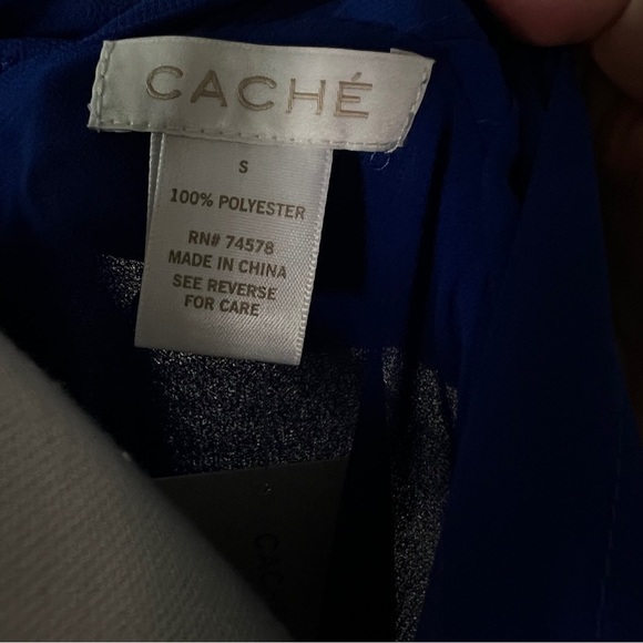 Cache Drape Front Blouse in Royal Blue Sleeveless NWT Size S - Picture 7 of 8